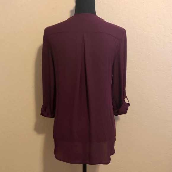 G by Guess Zip Front Dress Shirt with gold accents. Size: M - Picture 5 of 8